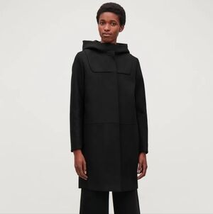 COS Hooded Wool Duffel CoatBlack size 6 ( EU 36)